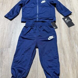 Nike Kids Navy Blue Joggers with White Logo